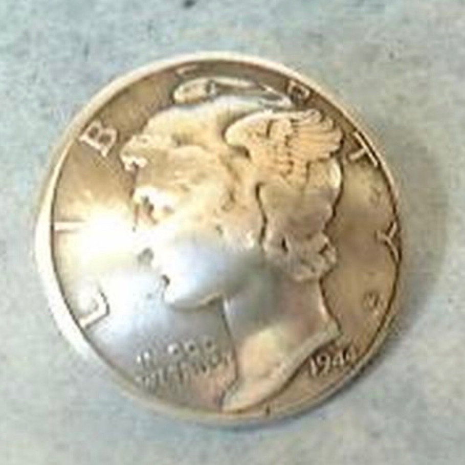 Silver Dime Mercury Button Covers Vintage